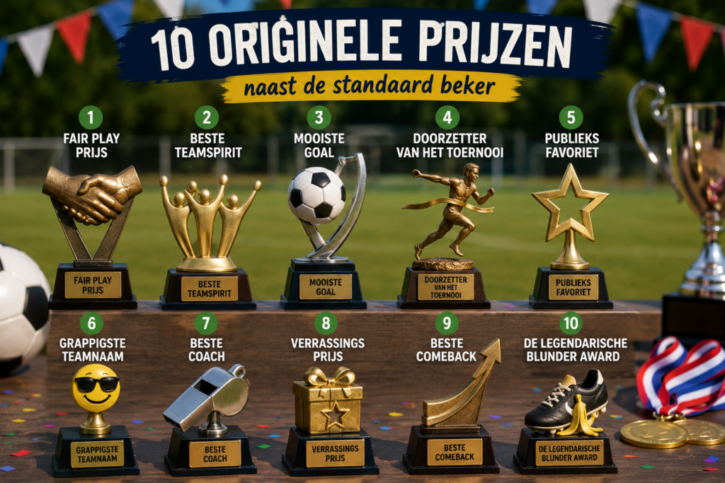10 originele prijzen naast de standaard beker