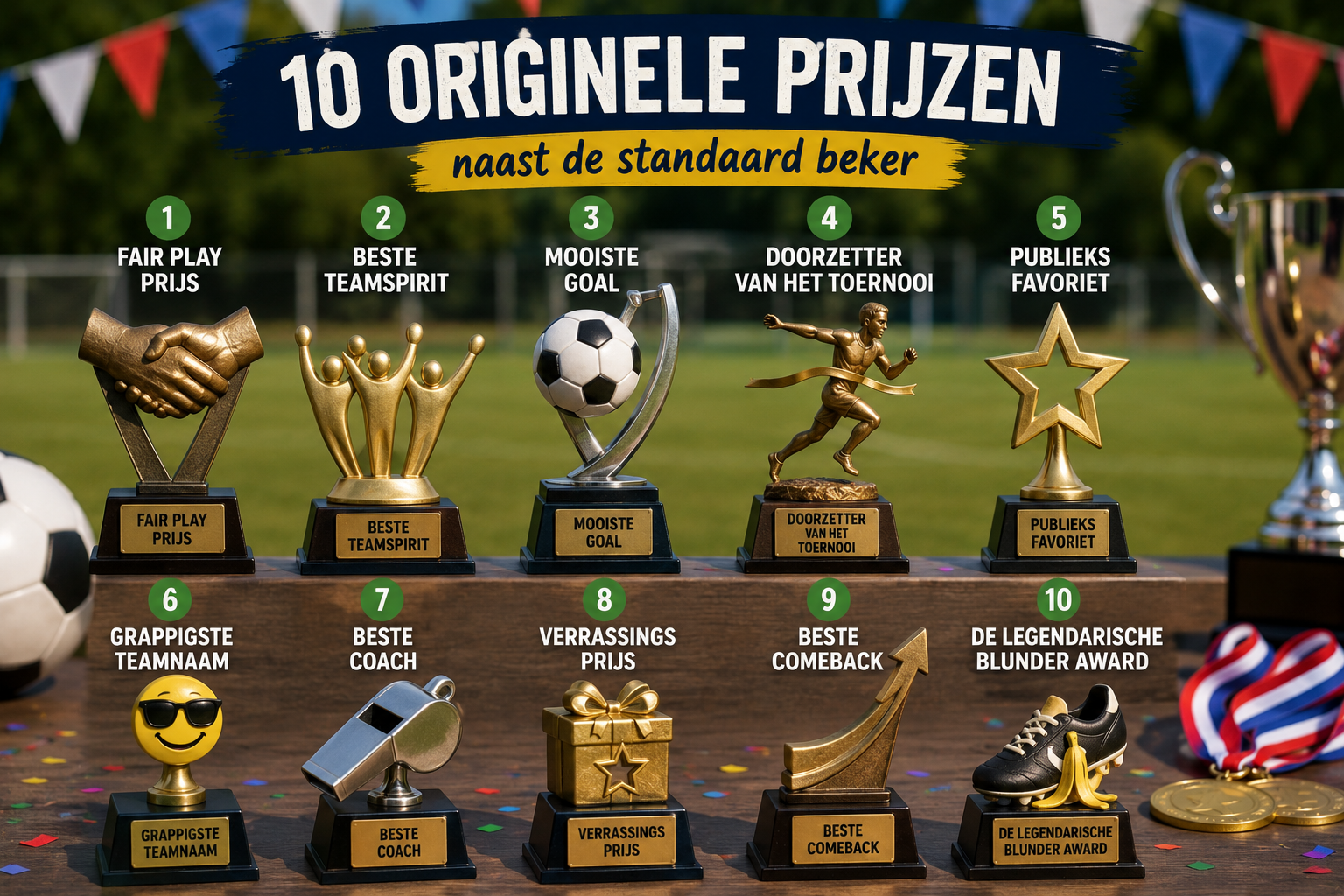 10 originele prijzen naast de standaard beker
