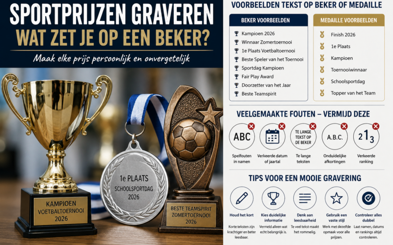 Sportprijzen graveren: wat zet je op een beker