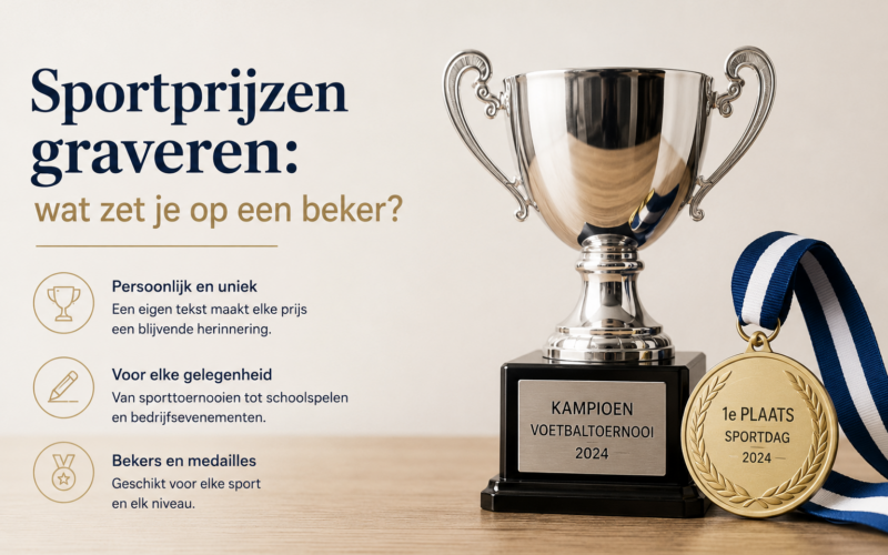Sportprijzen graveren: wat zet je op een beker